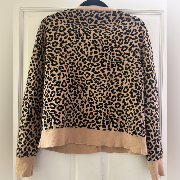 J.crew Leopard Print button cardigan Size L - Picture 4 of 4